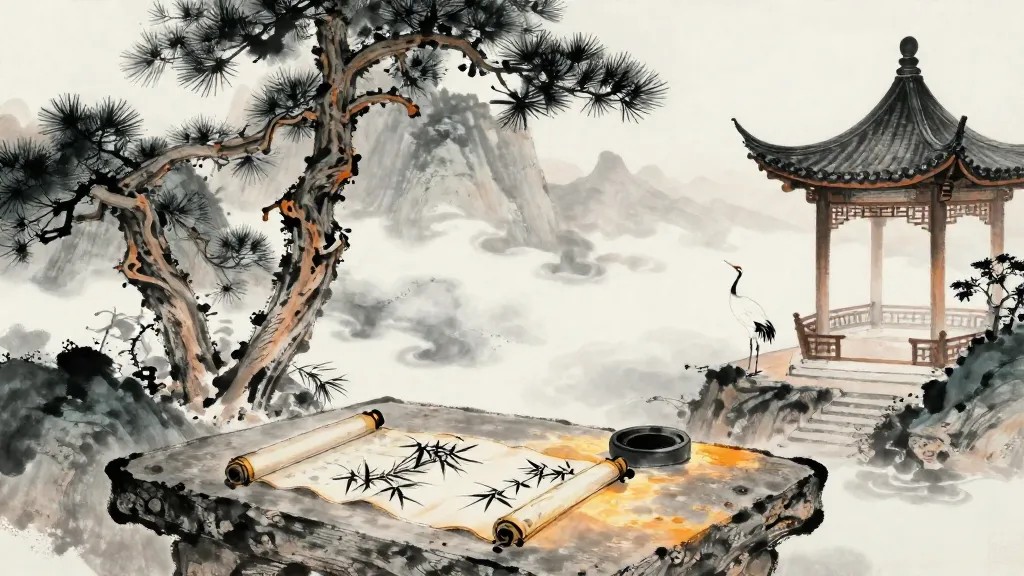 任法 (Entrusting to Law) — Chinese ink painting