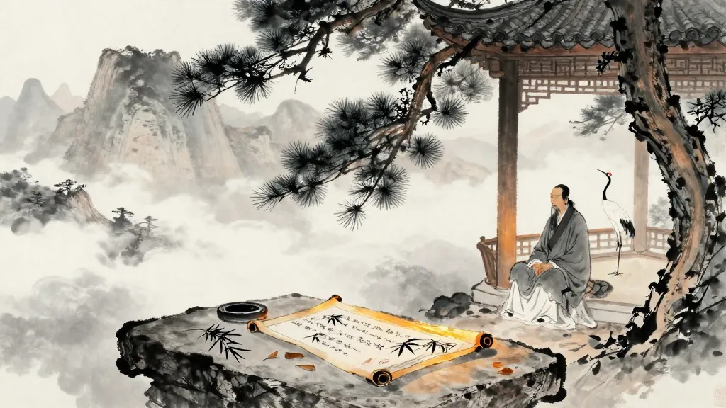 忠孝 (Loyalty and Filial Piety) — Chinese ink painting