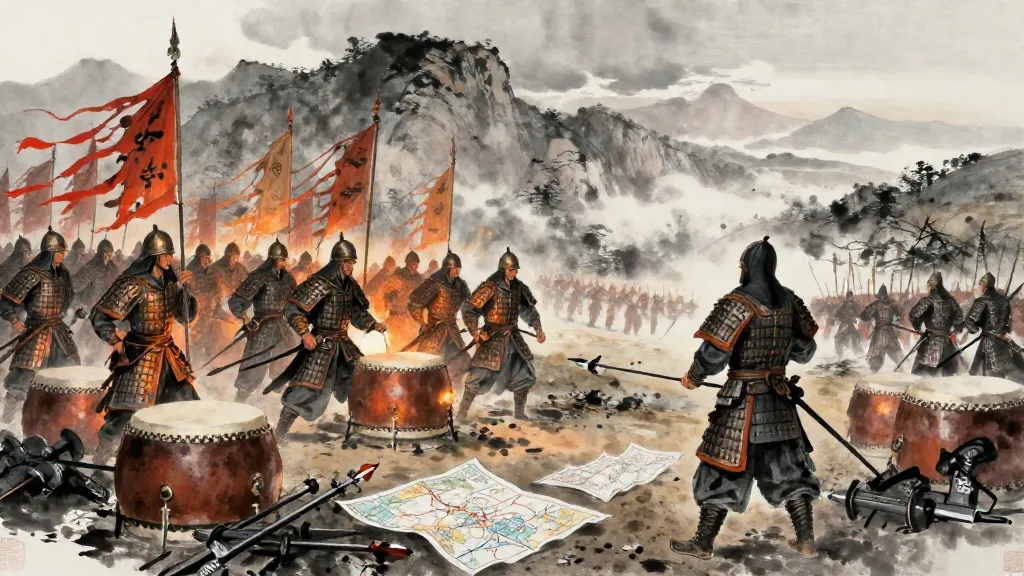 論將 (Discussing Generals) — Chinese ink painting