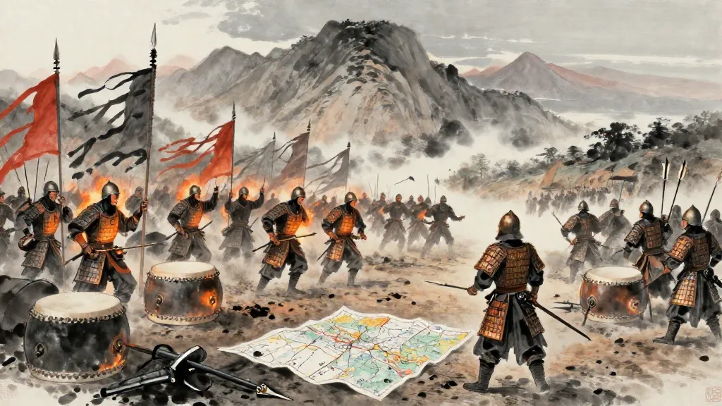 林戰 (Forest Warfare) — Chinese ink painting