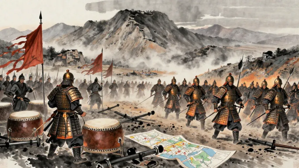 敵武 (Enemy Martial Prowess) — Chinese ink painting