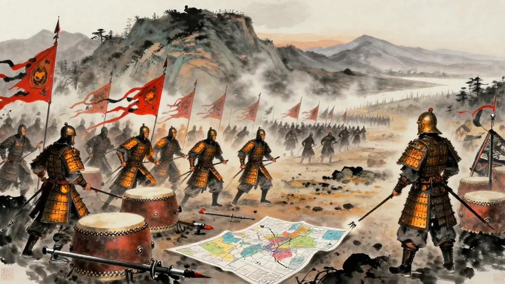 分兵 (Dividing Troops) — Chinese ink painting