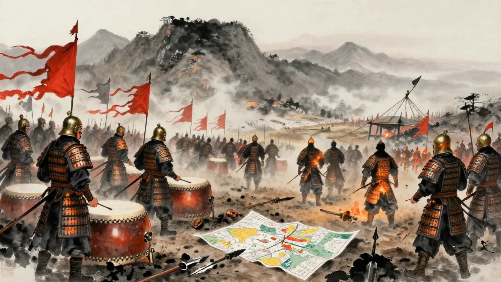 教戰 (Teaching Battle) — Chinese ink painting