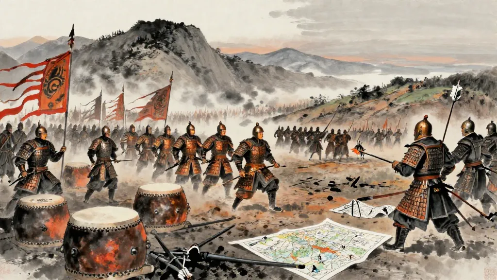 戰步 (Infantry Warfare) — Chinese ink painting