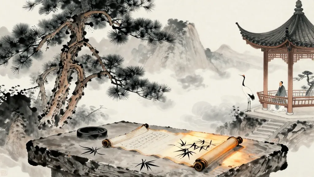 吳太伯世家 (Hereditary House of Wu Taibo) — Chinese ink painting