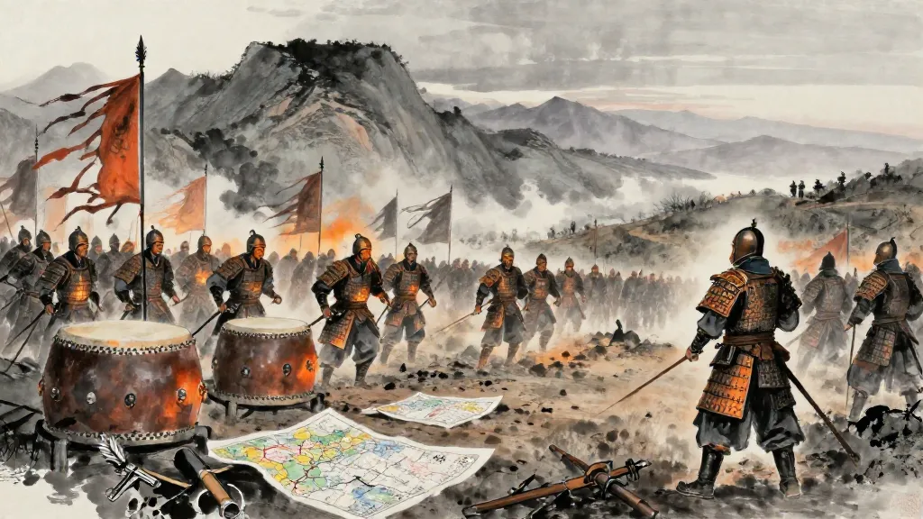 擒龐涓 (The Capture of Pang Juan) — Chinese ink painting