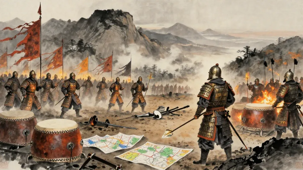 八陣 (The Eight Formations) — Chinese ink painting
