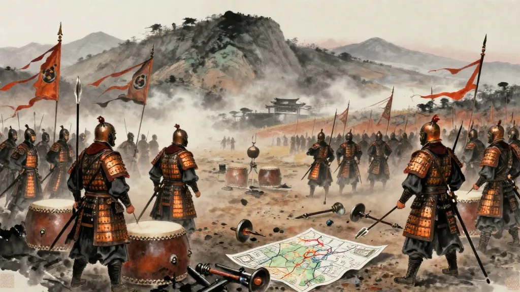 兵教上 (Military Training, Part I) — Chinese ink painting