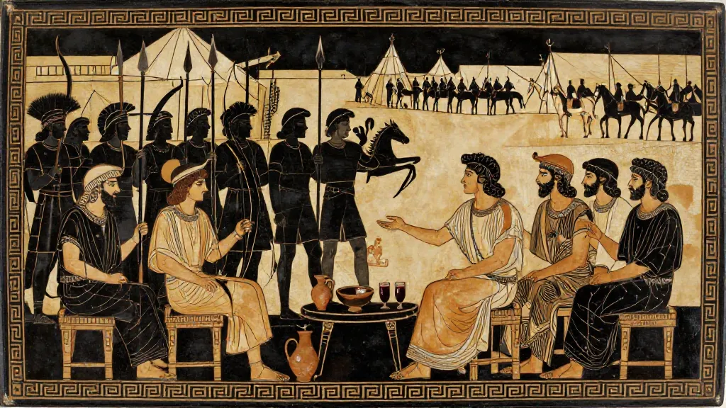 Alliance-Building: How Persia Overthrew Media — Attic red-figure pottery painting